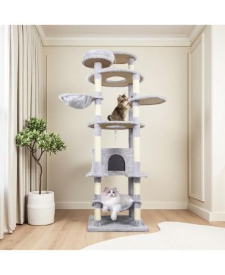 Streamdale Furniture 78.8" Cat Tree Tower with Large Condo, Hammock, and Scratching Posts