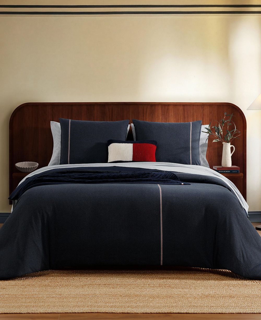 Tommy Hilfiger Selvage Twill Medium Warmth Yarn-Dyed Twill 3-Piece Comforter Set, Full/Queen