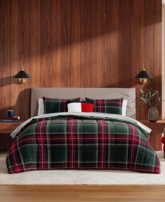 Комплект постельного белья Tommy Hilfiger Devon Tartan из 3 предметов, средний уровень теплоты, пряжа в твиле, размер King