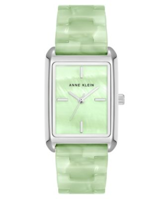 Anne Klein Women's Quartz Mint Green Plastic Dial Watch 26mm x 38mm
