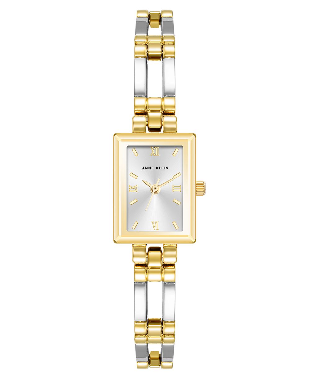 Женские кварцевые часы Anne Klein Rectangle Two-Tone Alloy Metal 16mm x 20mm