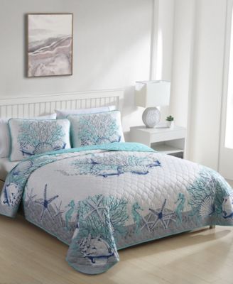 Caribbean Joe Coastal 3-Piece Quilt Set, Full/Queen