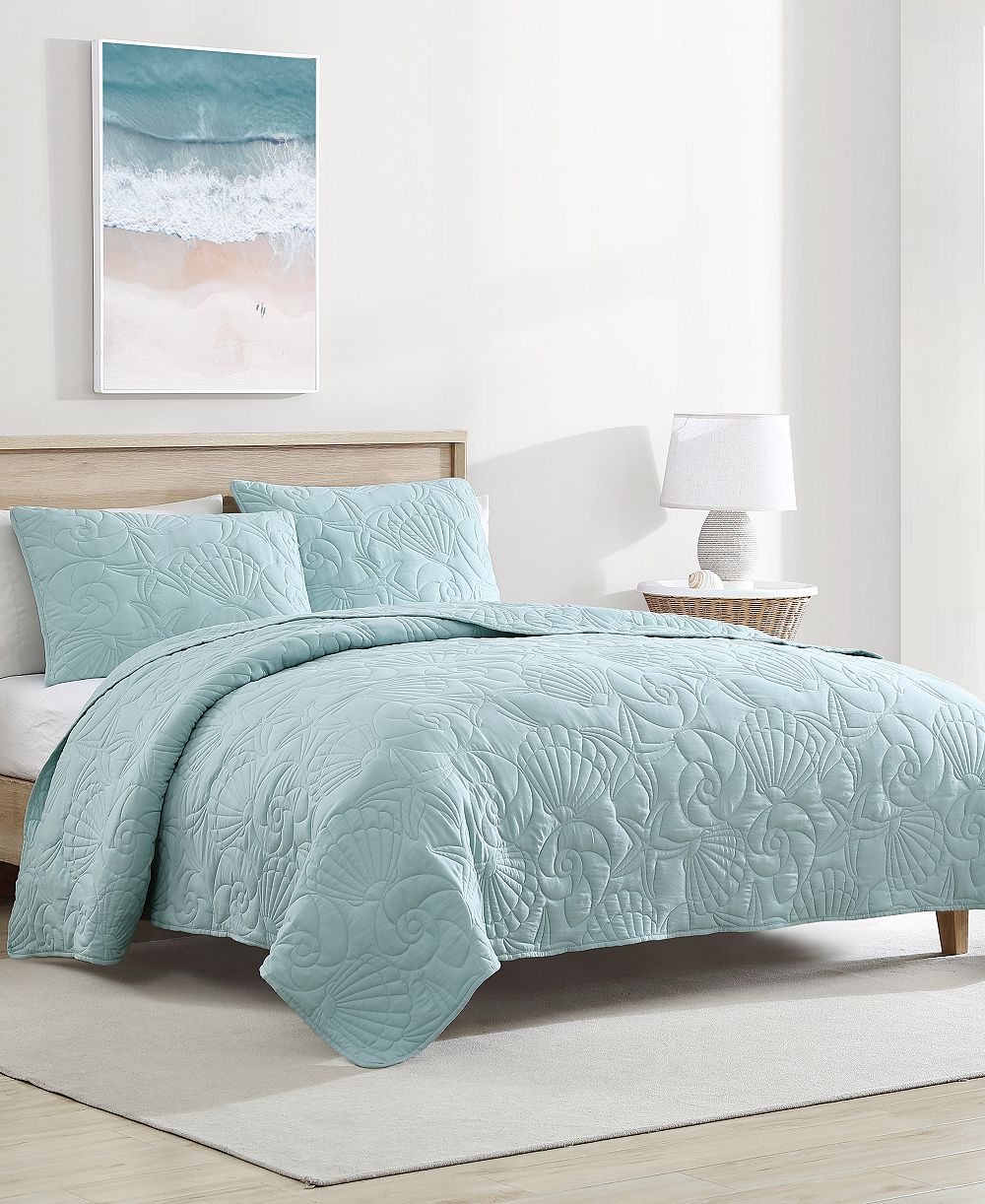 Caribbean Joe Shell Outline 3-Piece Quilt Set, King