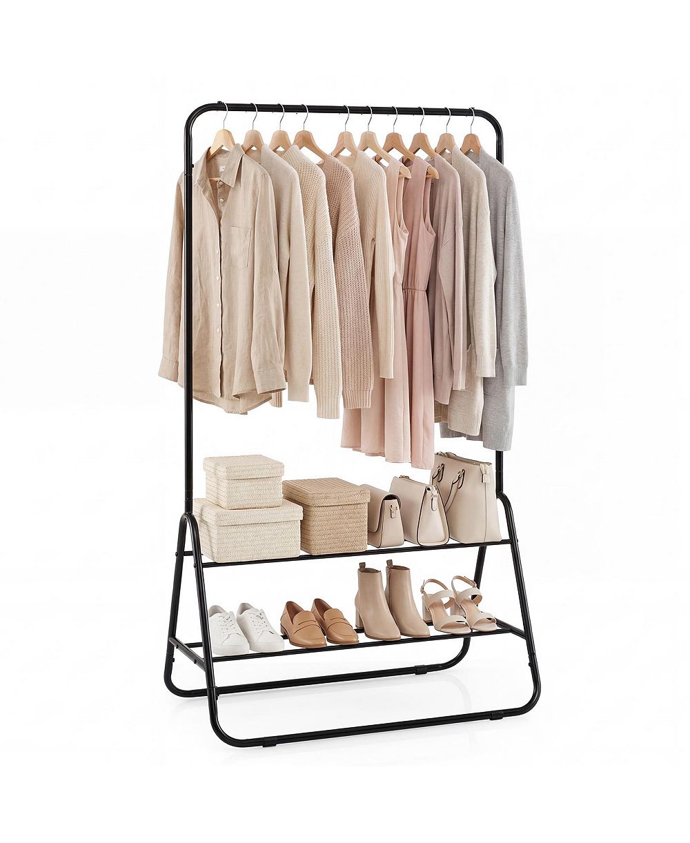 Вешалка для одежды Costway Heavy Duty Metal Garment Rack с полками