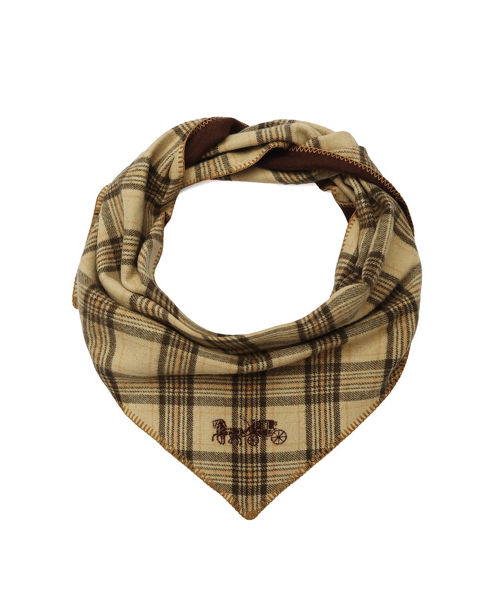 COACH Lucy Plaid Triangle Scarf