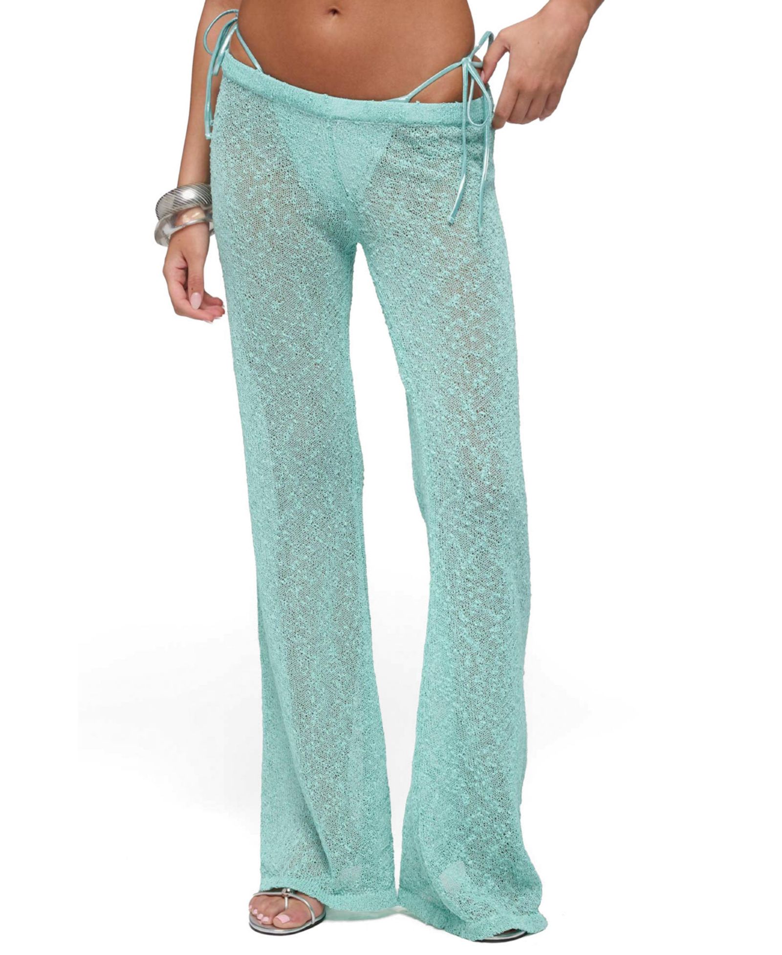 Edikted Women's Bena Textured Knit Flared Pants