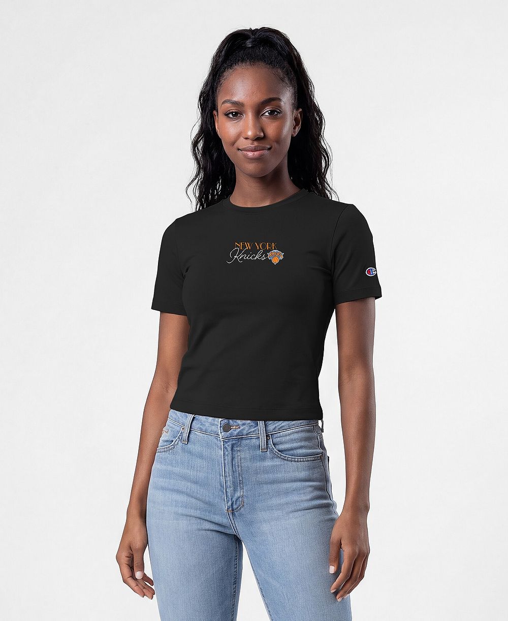 Женская футболка Champion Black New York Knicks Soft Touch