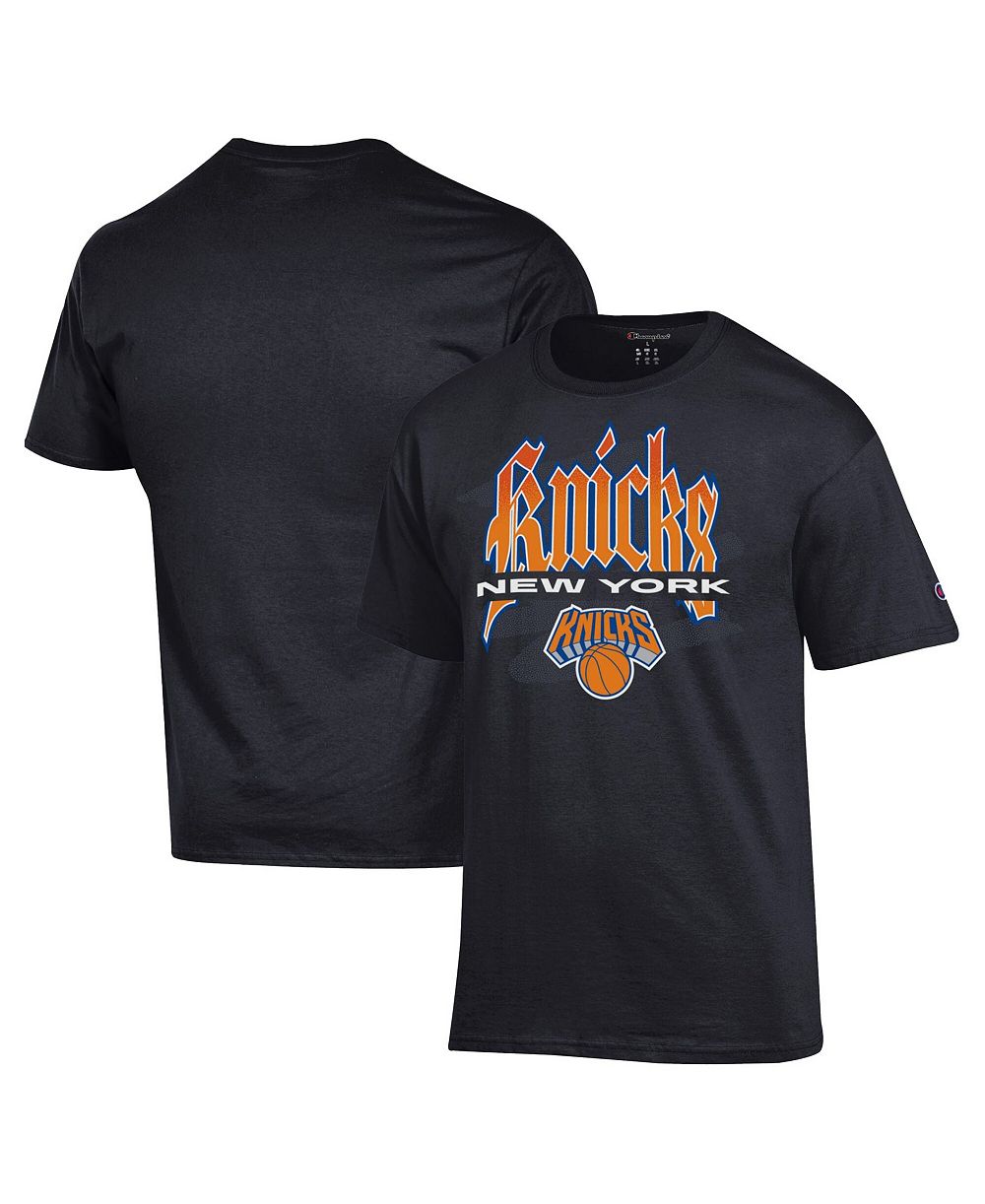 Мужская футболка Champion Black New York Knicks Goth Font Jersey