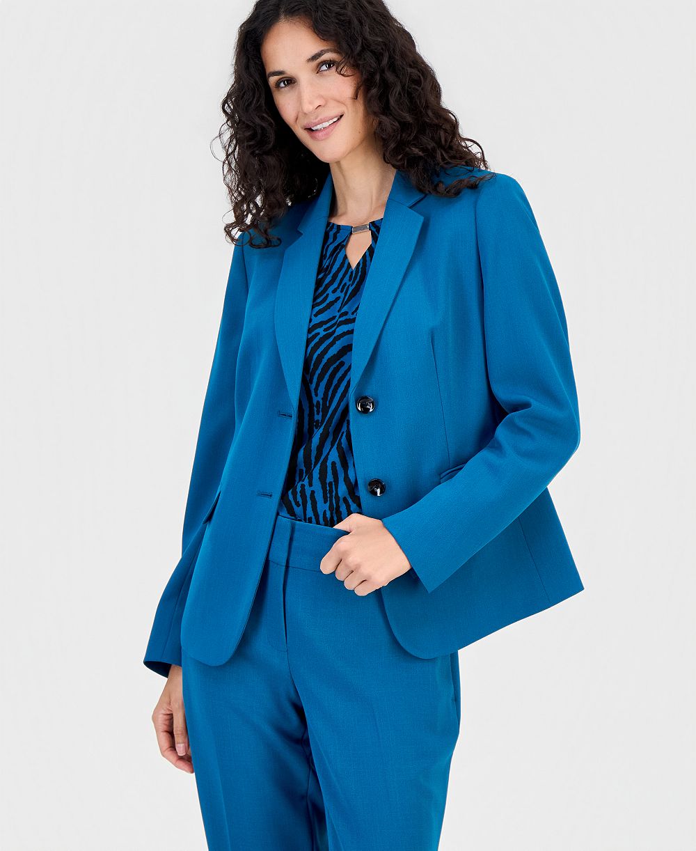 Блейзер Kasper Petite Crepe 2-Button Notch-Collar