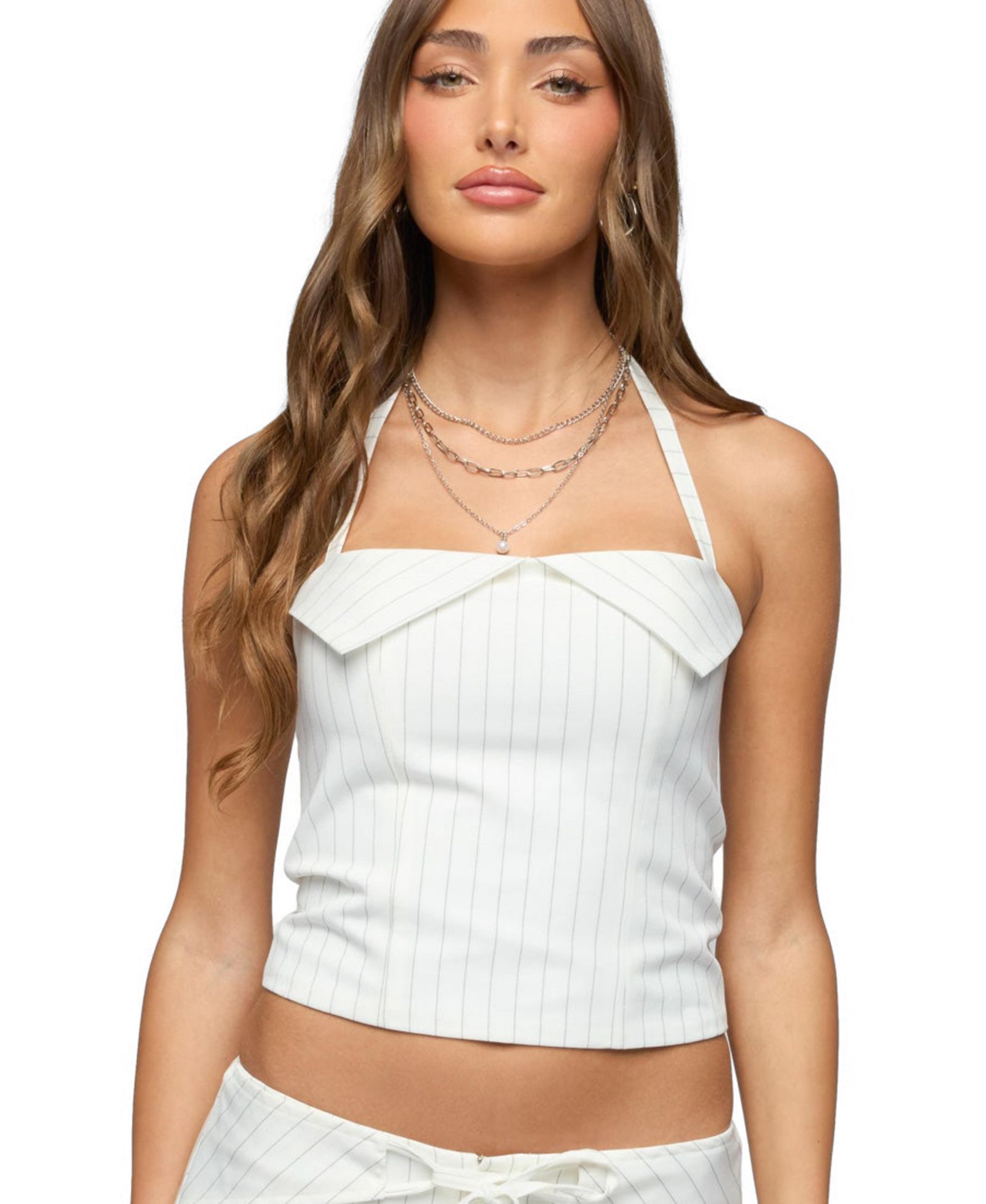 Edikted Женский топ с halter pinstripe Parker