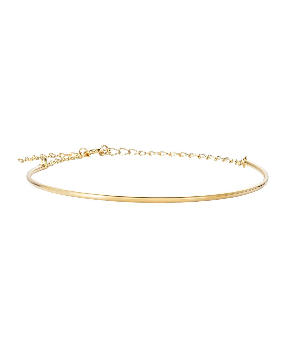 ADORNIA Tarnish Resistant Gold Cuff Adjustable Chain Bracelet