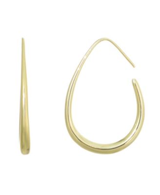 ADORNIA Gold Wire Drop Hoops with Stoppers Earrings