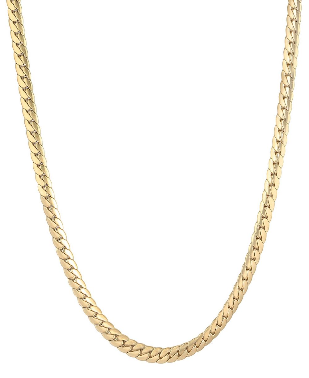 ADORNIA Tarnish Resistant Gold Flat Curb Chain Necklace