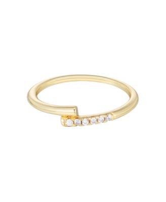 Кольцо ADORNIA Gold Cubic Zirconia Overlap Band