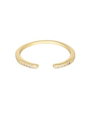 ADORNIA Gold Cubic Zirconia Open Band Ring