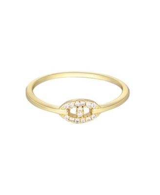 ADORNIA Gold Cubic Zirconia Link Ring