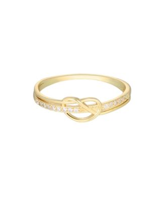 ADORNIA Gold-Plated Cubic Zirconia Knot Ring