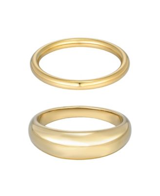 ADORNIA Tarnish Resistant Gold Chunky Dome Ring Set