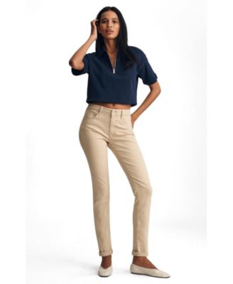 Mavi Jeans Women's Kathleen Mid Rise Boyfriend In Corn Silk Flex Blue