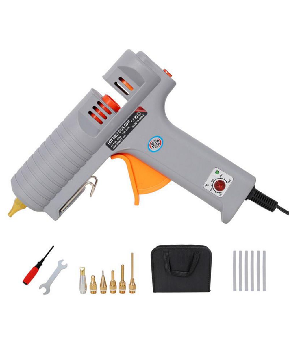 YOBTOP DIY Craft Tools - 150W Hot Glue Gun, Temperature Adjustable Professional Thermo Tool with 6 Copper Nozzles,6Pcs Highly Viscous Glue Sticks