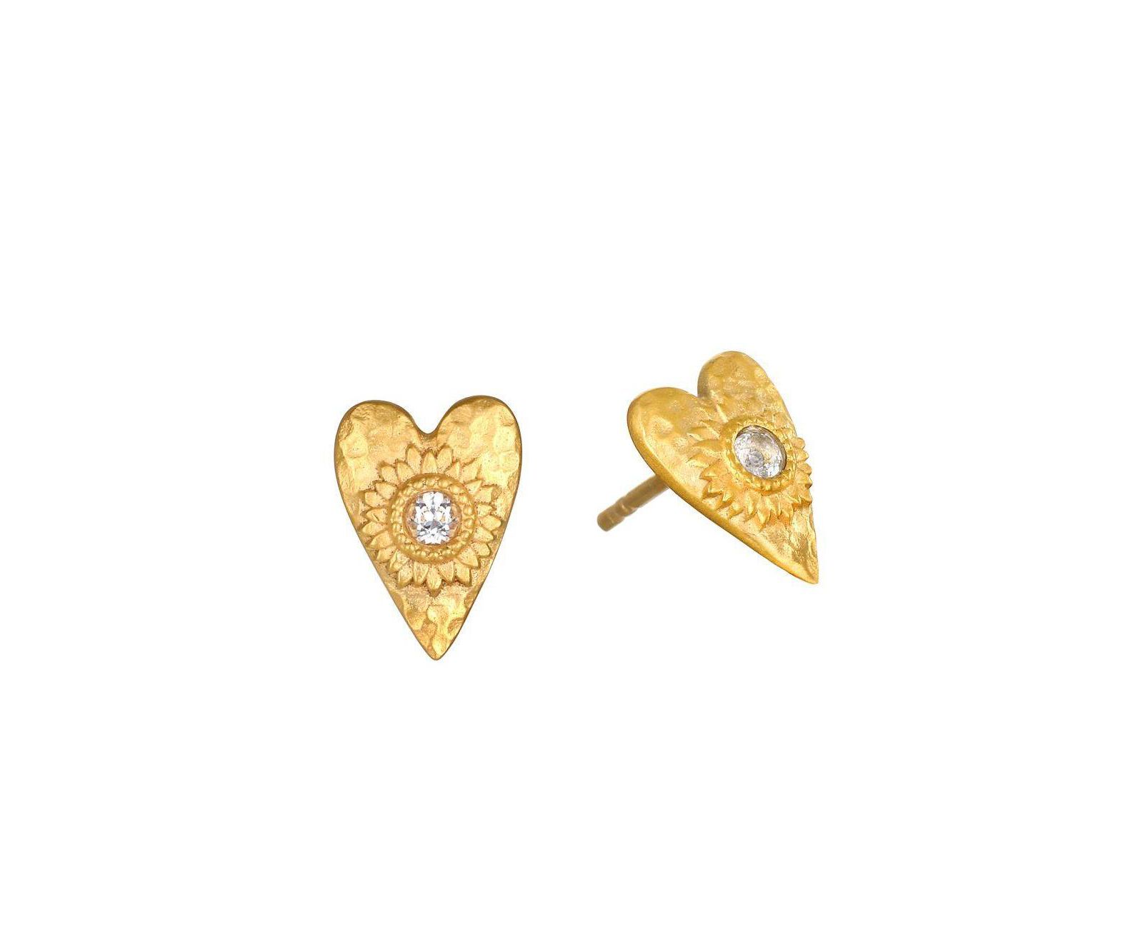 Satya Jewelry Серьги-гвоздики Sacred Connection Heart Lotus