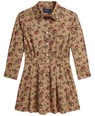 Детское хлопковое платье-рубашка Polo Ralph Lauren Floral