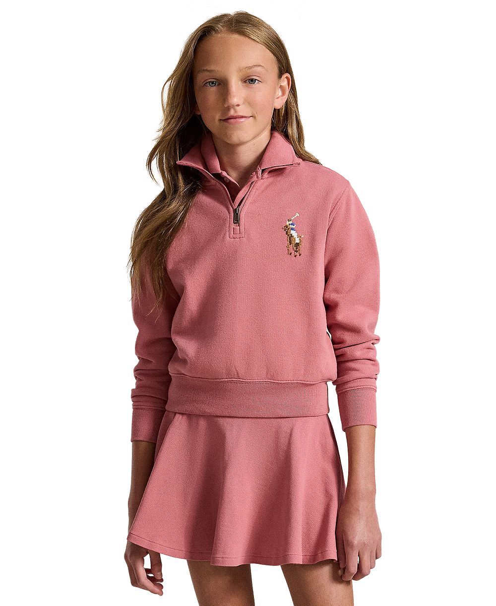 Детский свитшот Polo Ralph Lauren с четверть-молнией и длинными рукавами
