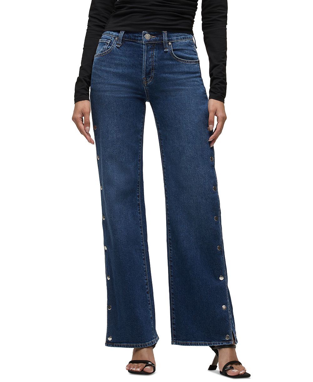 Hudson Jeans Women's Rosie High-Waisted Side-Snap Wide-Leg Jeans