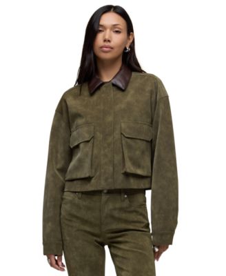 Женская укороченная куртка Hudson Jeans Faux-Leather Utility Chore