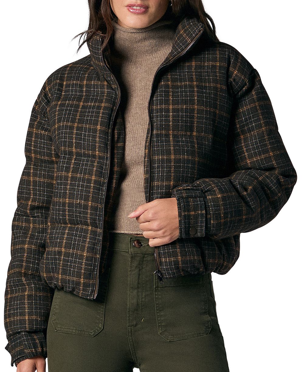 Joe's Jeans Women's Bruna Short Plaid Puffer Coat