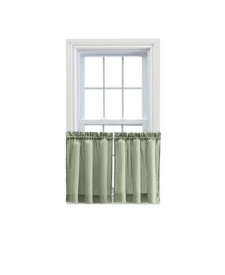 Ellis Stacey 1.5inch  Rod Pocket High Quality Fabric Solid Color Window Tailored Tier Pair