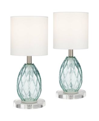360 Lighting Rita Modern Accent Table Lamps Set of 2 with Round Risers 18 1/2" High Glass Shade for Bedroom Living Room Bedside Kids