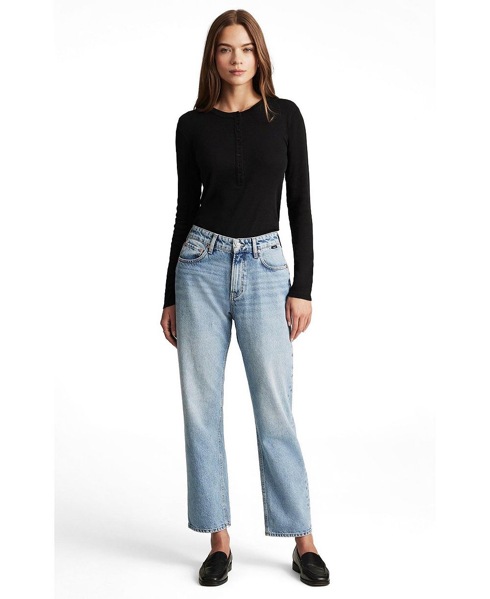 Mavi Jeans Women's Savannah High Rise Straight Leg In Lt Brushed Classic Denim