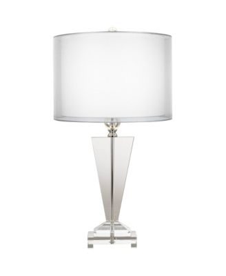 Vienna Full Spectrum Modern Table Lamp 30.5" Tall Clear Crystal Trophy Double Sheer Drum Shade for Living Room Bedroom
