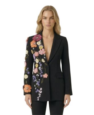 Женский блейзер Modenaire Floral Embroidered Notch-Lapel