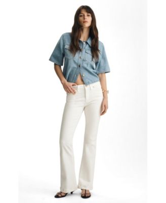 Mavi Jeans Women's Sydney High Rise Flare Flare In Off White Gold Premium