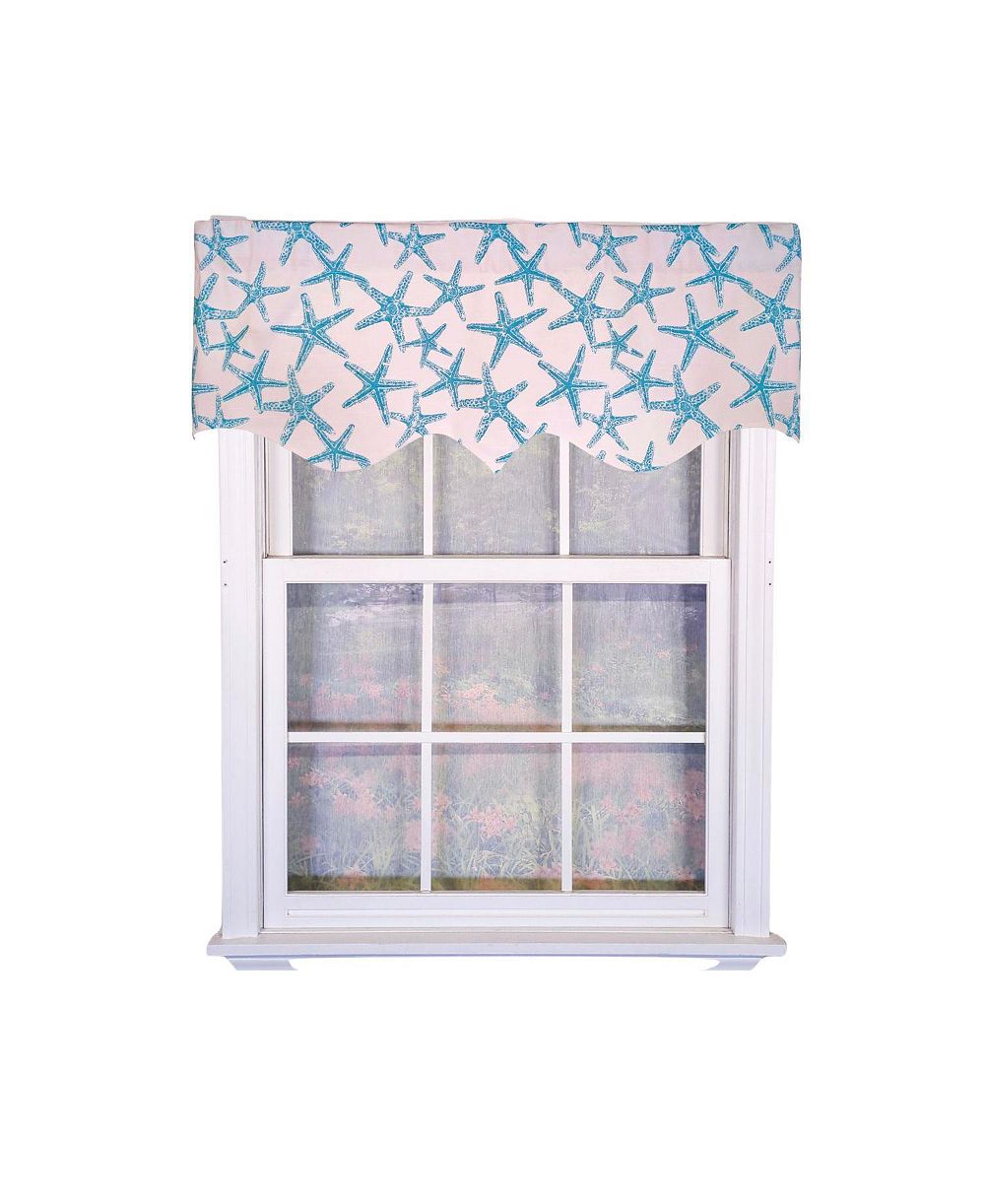 RLF Home 100percentage  Cotton StarFish Regal With Lining Rod Pocket Window Valance