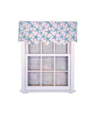 RLF Home 100percentage  Cotton StarFish Regal With Lining Rod Pocket Window Valance