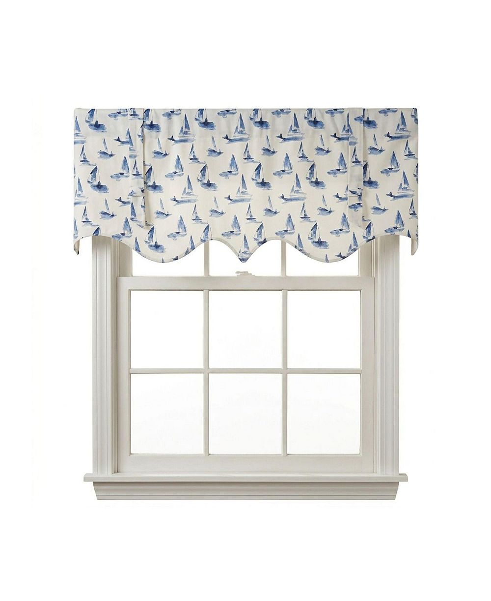 RLF Home 100percentage  Cotton Sailboats Regal With  Lining Rod Pocket Window Valance