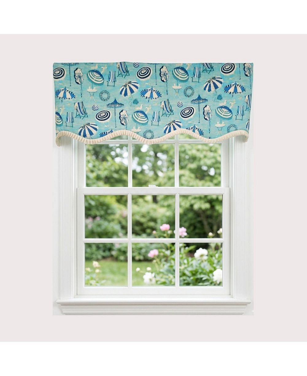 Занавеска RLF Home 100percentage Cotton Umbrellas Provance With Ivory Lining Rod Pocket Window Valance