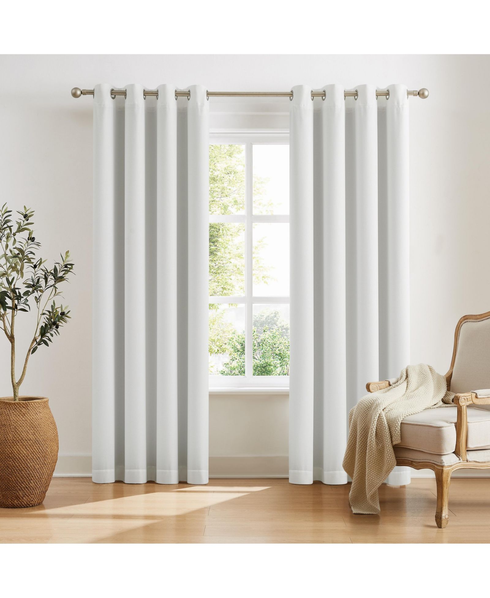 THERMALBARRIER Snap In Thermal Liner Panel 2 Piece Window Curtain