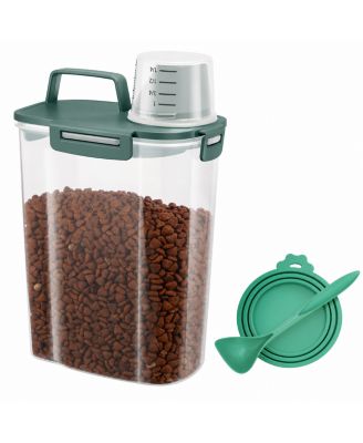 ARONKL Portable Pet Food Storage Container with Cat Can Cover, Mixing Spoon