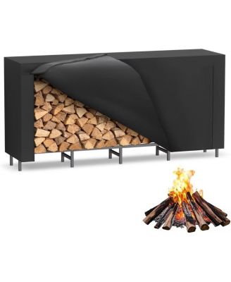 Streamdale Furniture  Heavy-Duty Outdoor Firewood Rack with Waterproof Cover