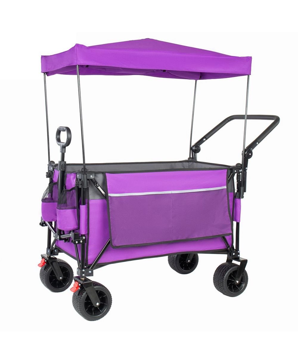 Streamdale Furniture  Multi-Functional Folding Wagon Cart with Canopy All-Terrain Wheels