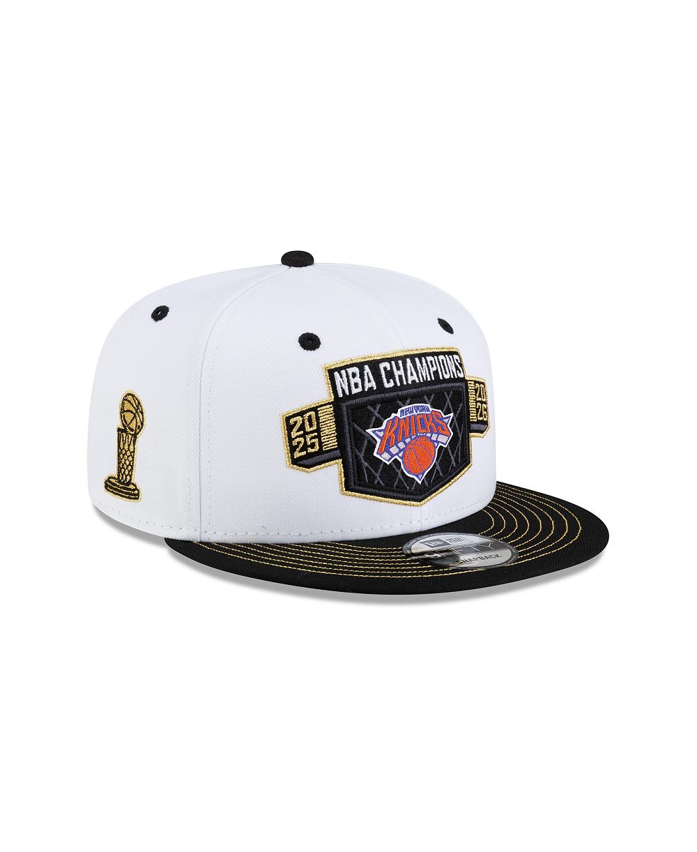 New Era Men's White/Black New York Knicks 2026 NBA Champions Locker Room 9FIFTY Snapback Hat