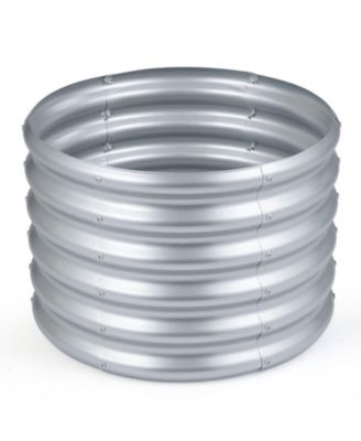 GOUUN Round Galvanized Steel Raised Garden Bed with Open-Ended Base Medium