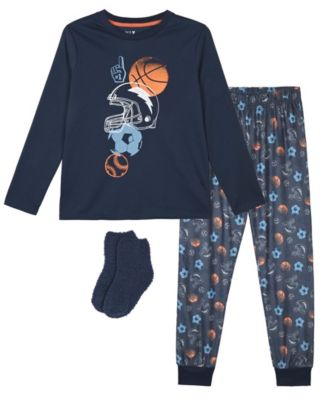 Пижамный комплект Max & Olivia Boys' 6-14 Sports Graphic T-Shirt, Joggers and Socks, 3-Piece