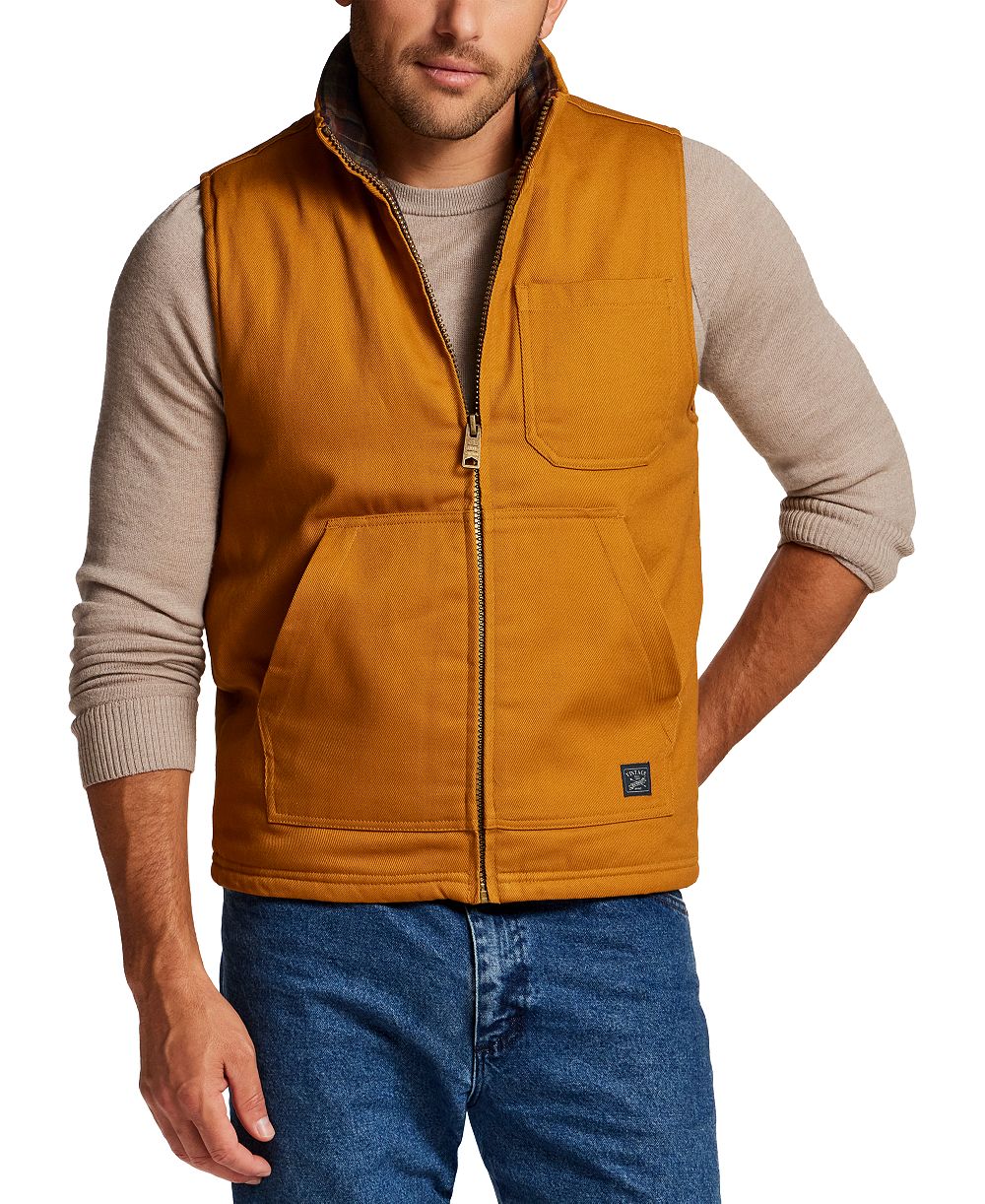 Мужской жилет Weatherproof Vintage из клетчатой фланели и канваса