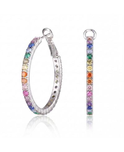 Rachel Glauber Cubic Zirconia Hoop Earrings