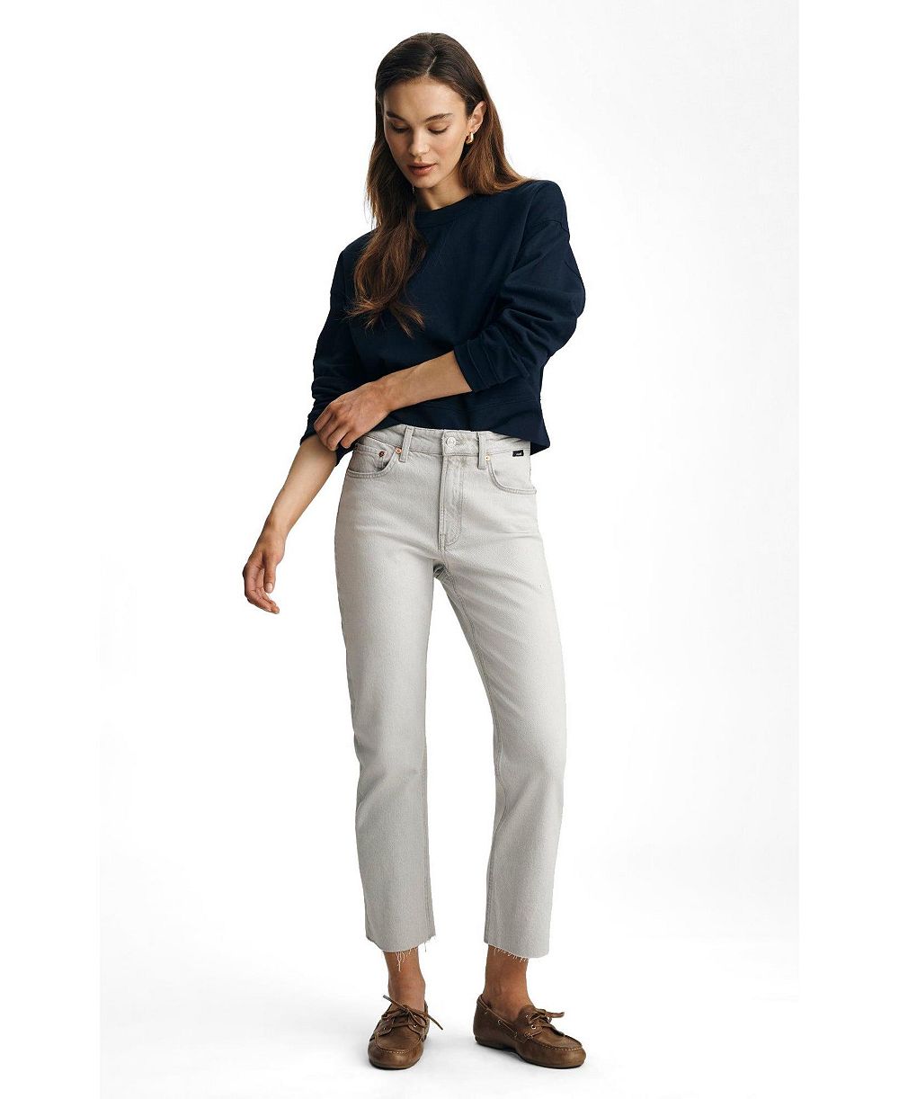Mavi Jeans Women's New York High Rise Straight Leg In Ice Grey Classic Blue